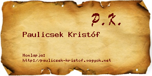 Paulicsek Kristóf névjegykártya