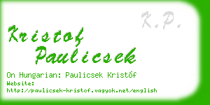 kristof paulicsek business card