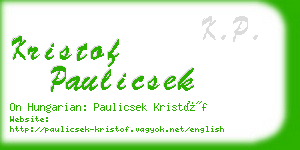 kristof paulicsek business card